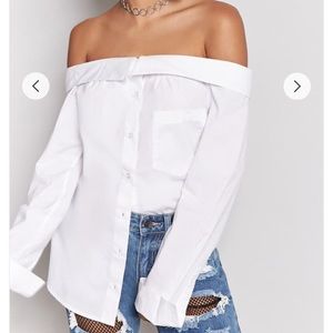Off shoulder dress shirt